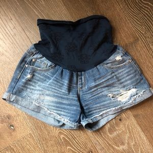 Maternity jean shorts